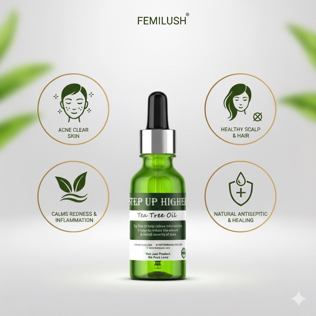 Pure Tea Tree Oil | Best For Acne, Dandruff, & Skin Health | 100% Natural & Concentrated